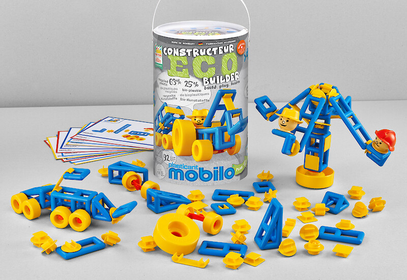 plasticant mobilo GmbH – ECO BUILDER Konstruktions- und Lern-Spielzeug für 1-3 Kinder | 92 Teile