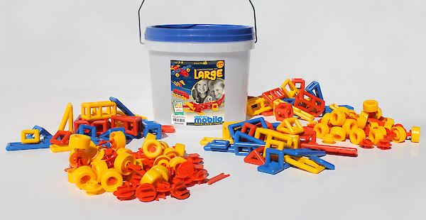plasticant mobilo large bucket, 234 pieces, construction toys, for 3 to 8 years